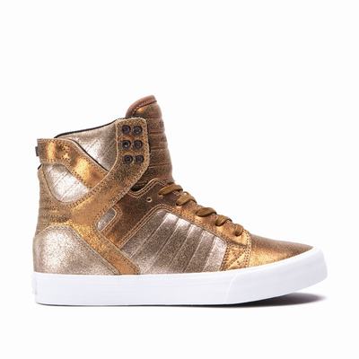 Női Supra SKYTOP Magasszárú Cipő HU671254 Arany/Fehér